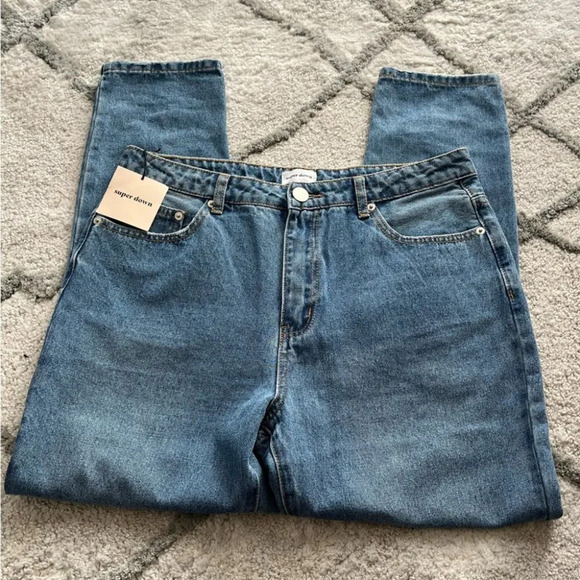 Revolve Superdown mom jeans straight taper loose thighs high rise 30 New - Picture 1 of 10